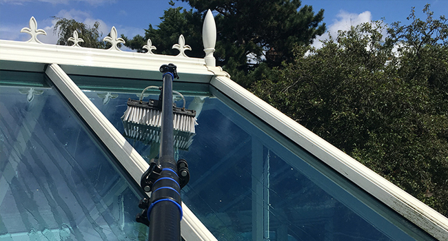 Conservatory exterior being cleaned